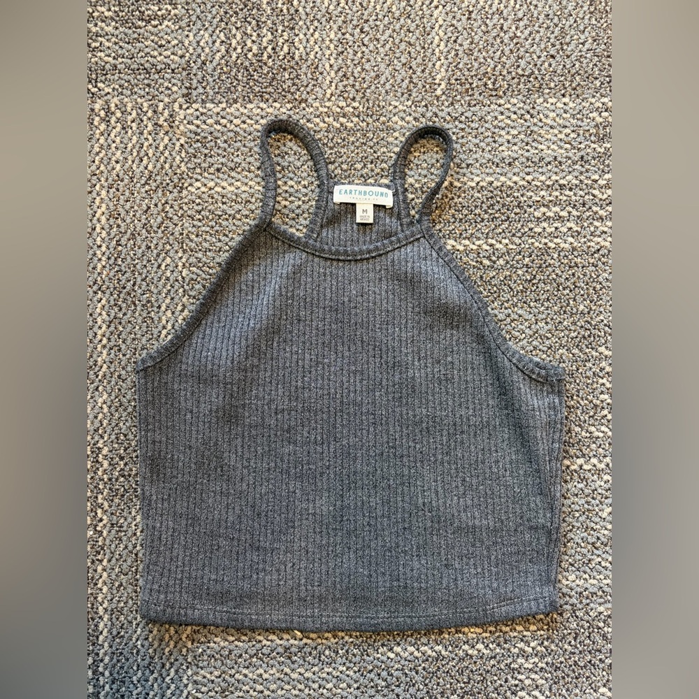 Earthbound Charcoal Ribbed Tank Top